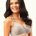 Women Taupe Solid Non-Wired Lightly Padded T-shirt Bra