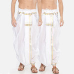 Men Pack Of 2 White Solid Readymade Cotton Dhoti Pants