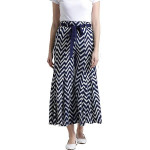 Azira Navy Zig-zag Printed Flared Palazzo