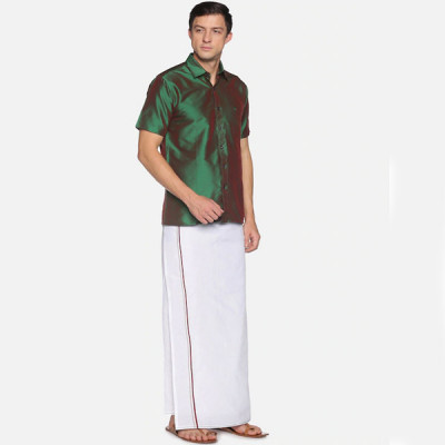 Men White Solid Pure Cotton Dhoti